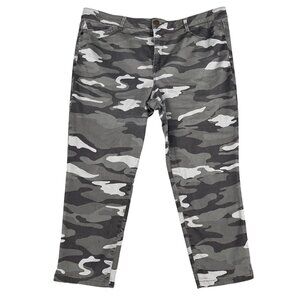 Wit & Wisdom Grey Camo Womens Stretch Cropped Jeans Sz 18